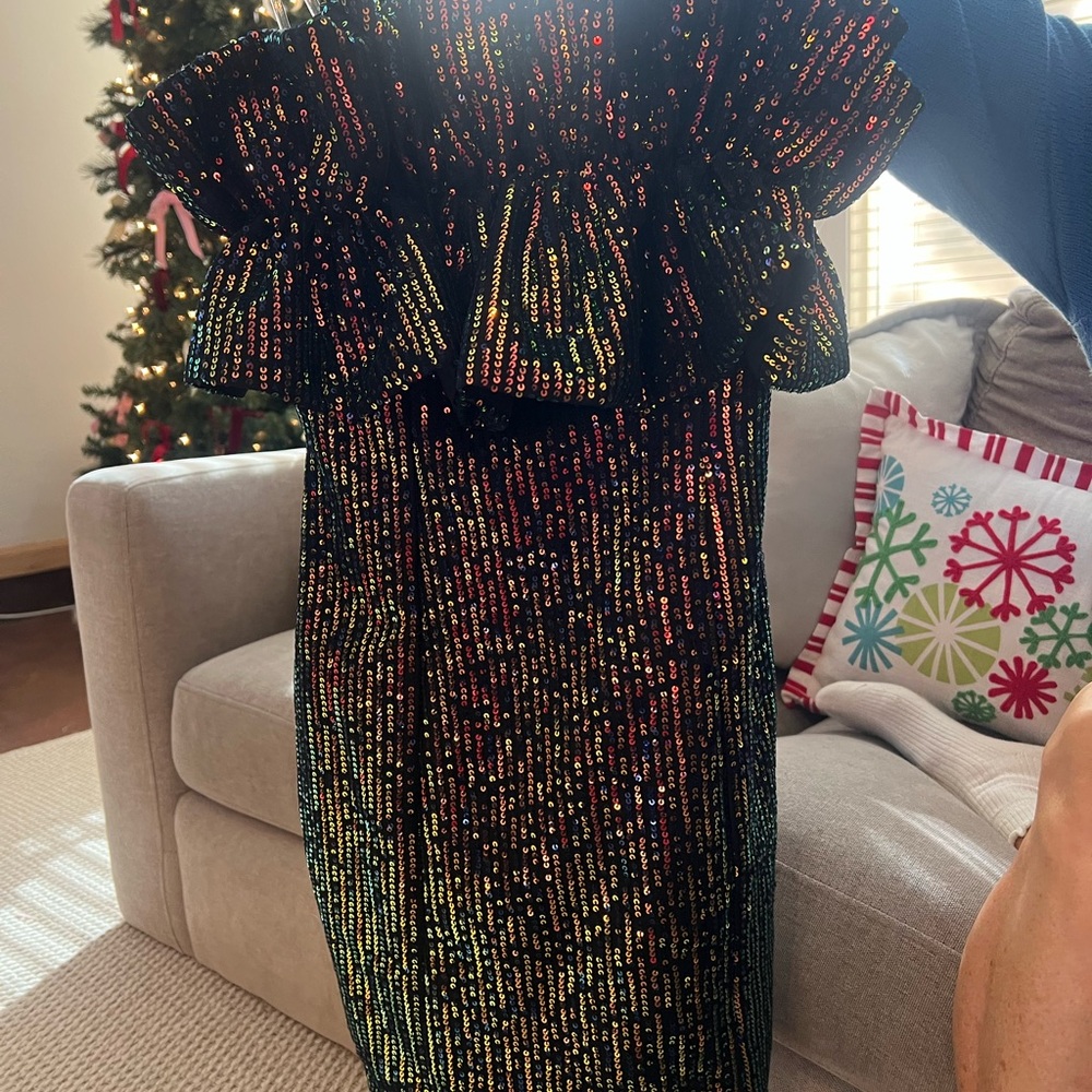DO+BE Black Dress with Vibrant Sequins